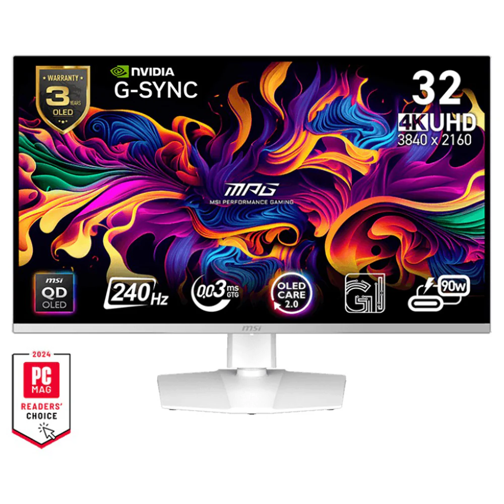 MSI MPG 321URXW QD-OLED 31.5" UHD (3840X2160) 240HZ 0.03 (GTG) G-Sync Compatible Gaming Monitor (White) - Image 5