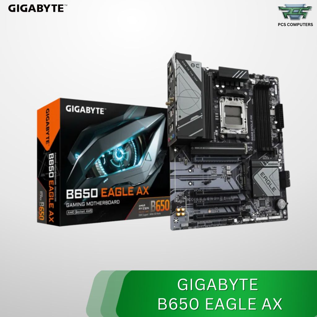 GIGABYTE B650 EAGLE AX Motherboard AM5 | Supports Ryzen 7000 / 8000 Series | DDR5 | WiFi 6E | PCIe 4.0 | ATX