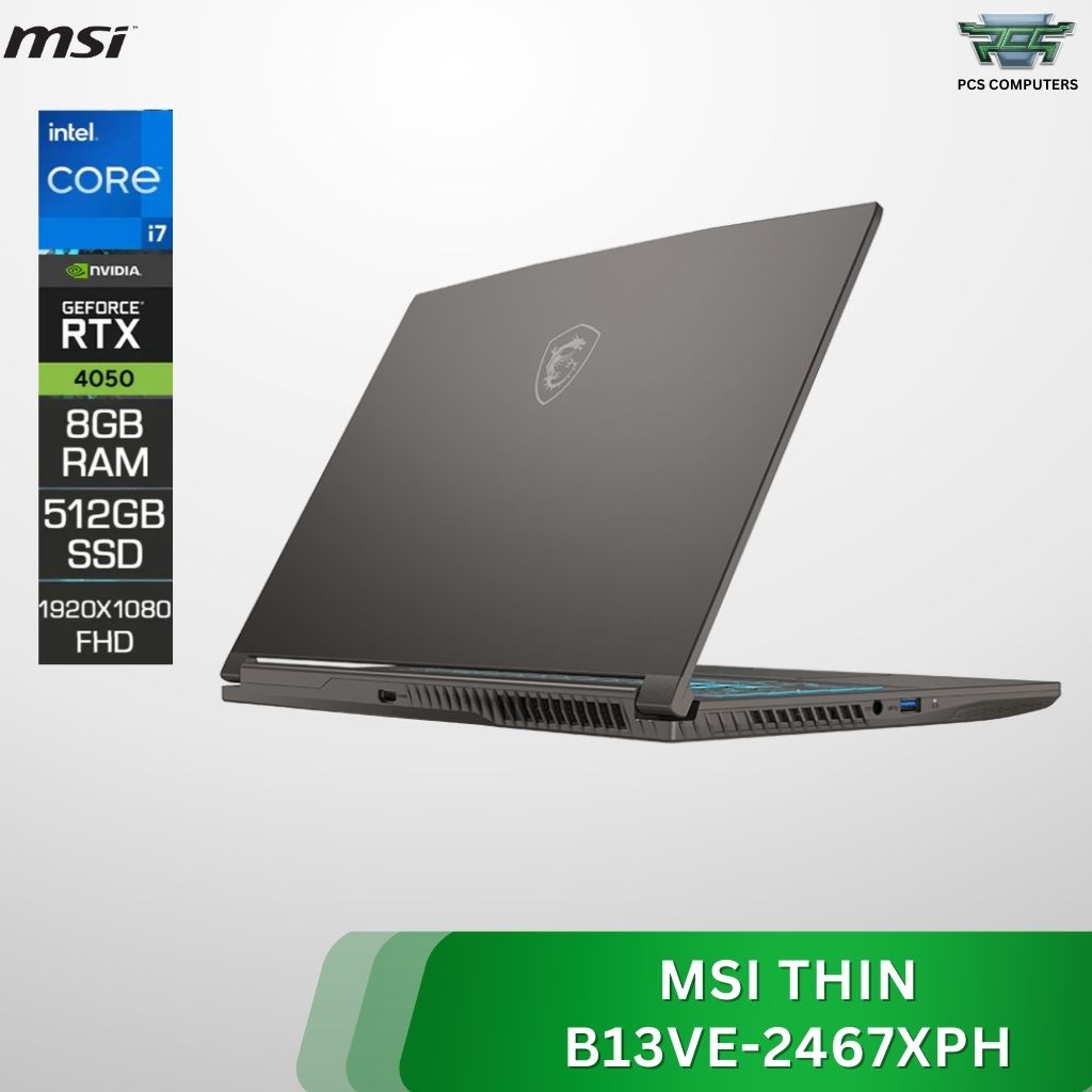 MSI Thin 15 B13VE-2467XPH | Core i7-13620H | RTX 4050 6GB | 8GB RAM | 512GB SSD | 144Hz | Grey - Image 5