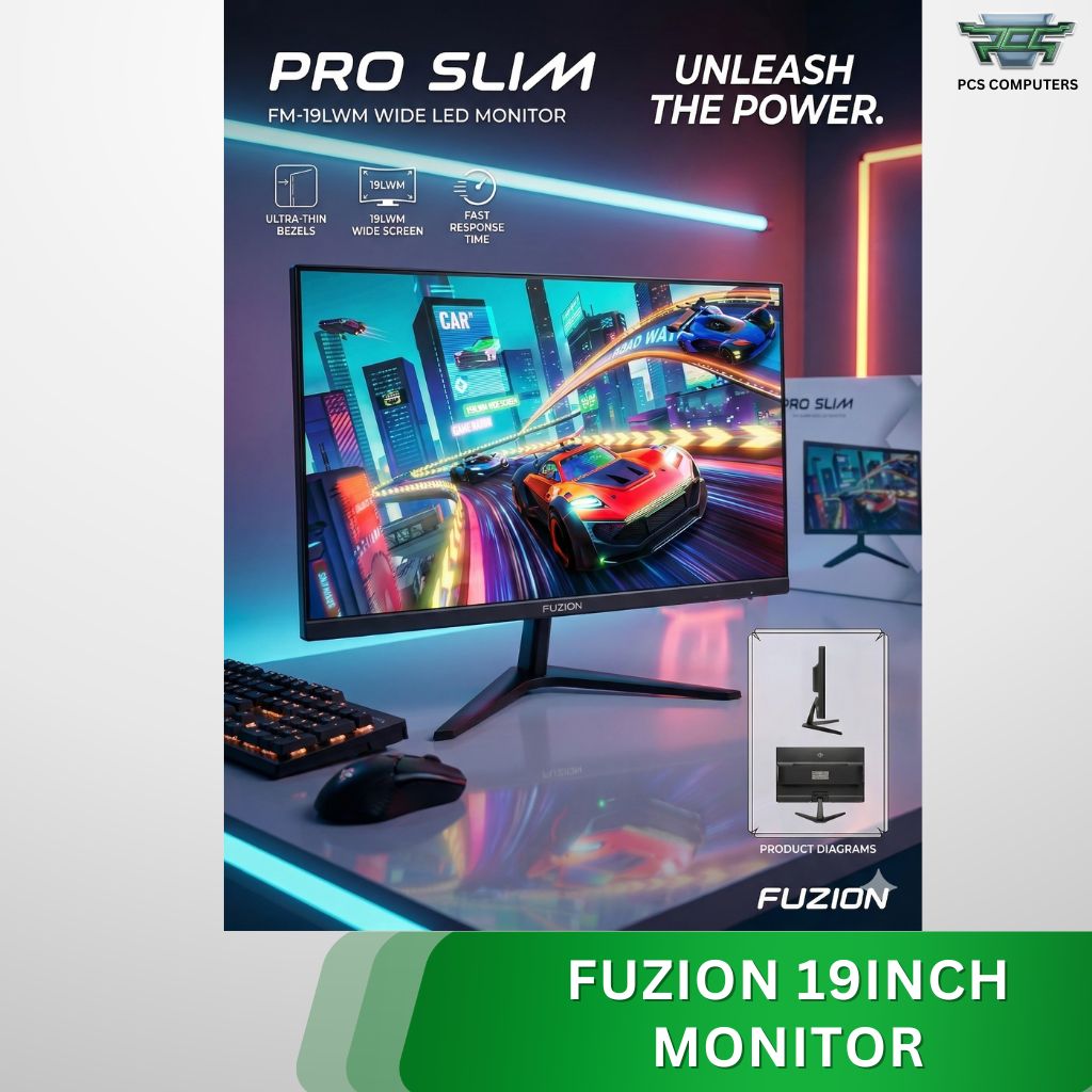 FUZION PRO SLIM FM-19LWM 19" Wide LED Monitor | 75Hz | 1440x900 | HDMI & VGA - Image 4