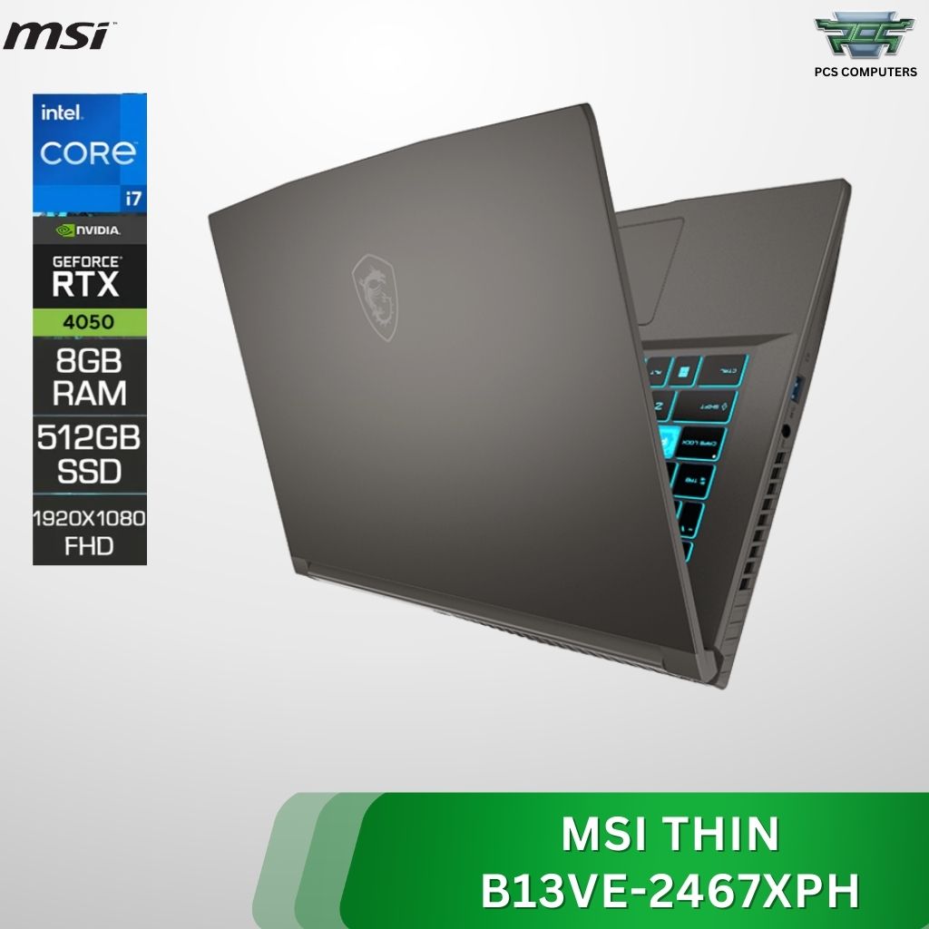 MSI Thin 15 B13VE-2467XPH | Core i7-13620H | RTX 4050 6GB | 8GB RAM | 512GB SSD | 144Hz | Grey - Image 4