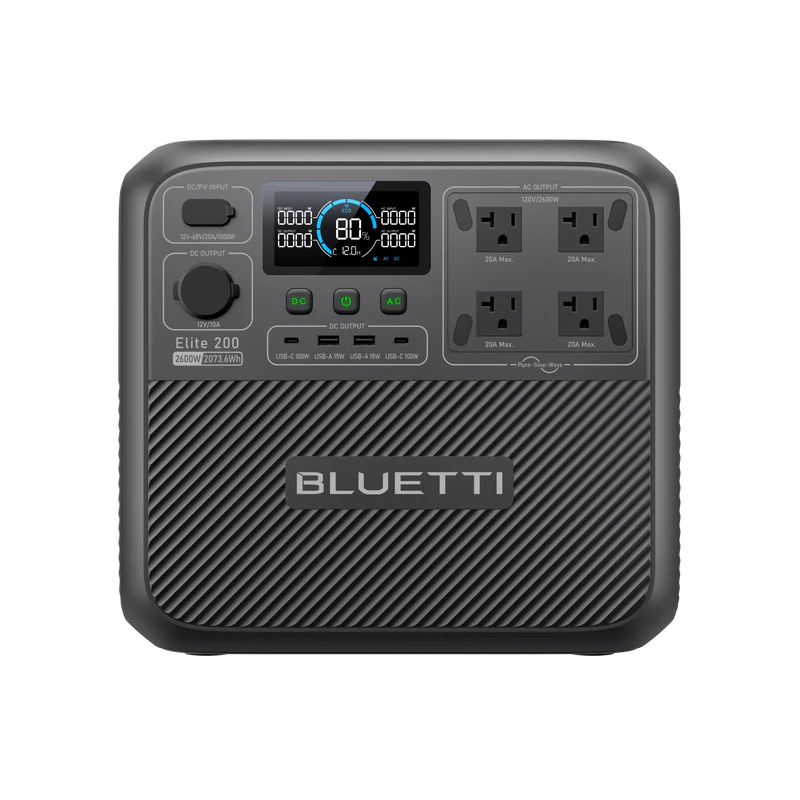BLUETTI Premium 200 V2 Power Station | 2600W Continuous 2074Wh LiFePO4 Battery Solar Generator Home Backup Emergency Outdoor Camping
