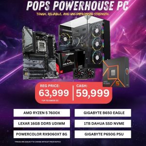 POPS Powerhouse Gaming Desktop – Ryzen 5 7600X | Radeon RX 9060 XT | 1TB SSD