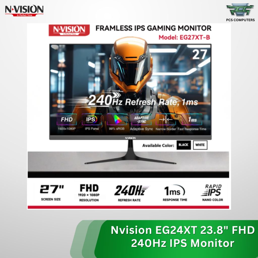 Nvision 24" / 27" IPS Gaming Monitor | 240Hz EG24XT-B 1080p 1ms Flat Screen For Desktop PC