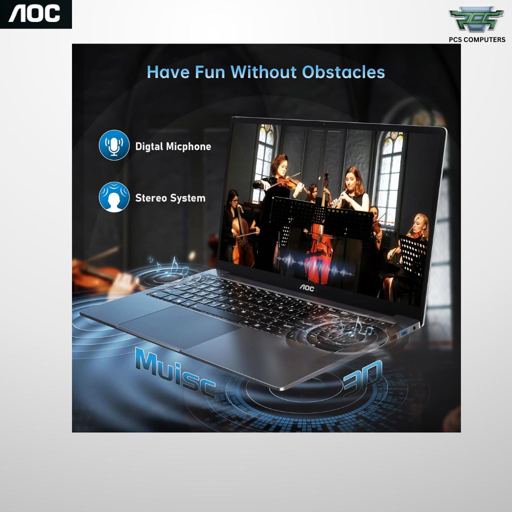 AOC Noble 15 N156P25-F7D4G/71 Laptop | AMD Ryzen 5 7430U | 16GB DDR4 | 512GB SSD | 15.6" FHD IPS | Windows 11 | Free Mouse & Mousepad | Up to 2 Years Warranty* - Image 3