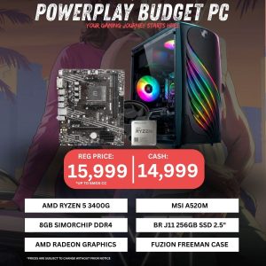 PowerPlay Home & Office PC | AMD Ryzen 5 3400G | 8GB Memory | 256GB SSD