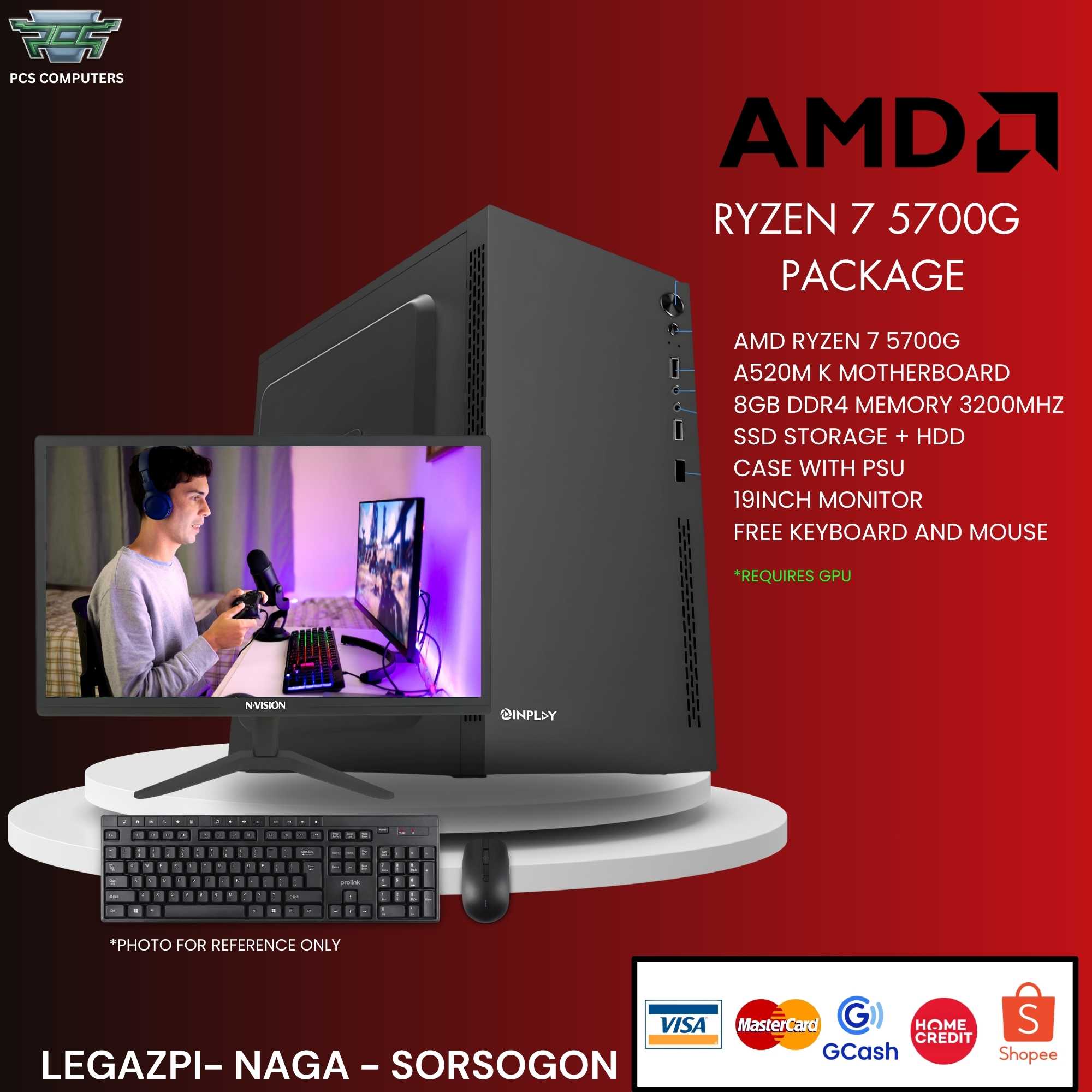 AMD Basic Desktop Package | Budget PC for Office, School & Home | PCS Computers