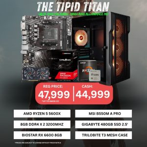 PCS Computers "The Tipid Titan" Budget Gaming PC (Ryzen 5 5600X | RX 6600 8GB | 16GB DDR4 | 480GB SSD)