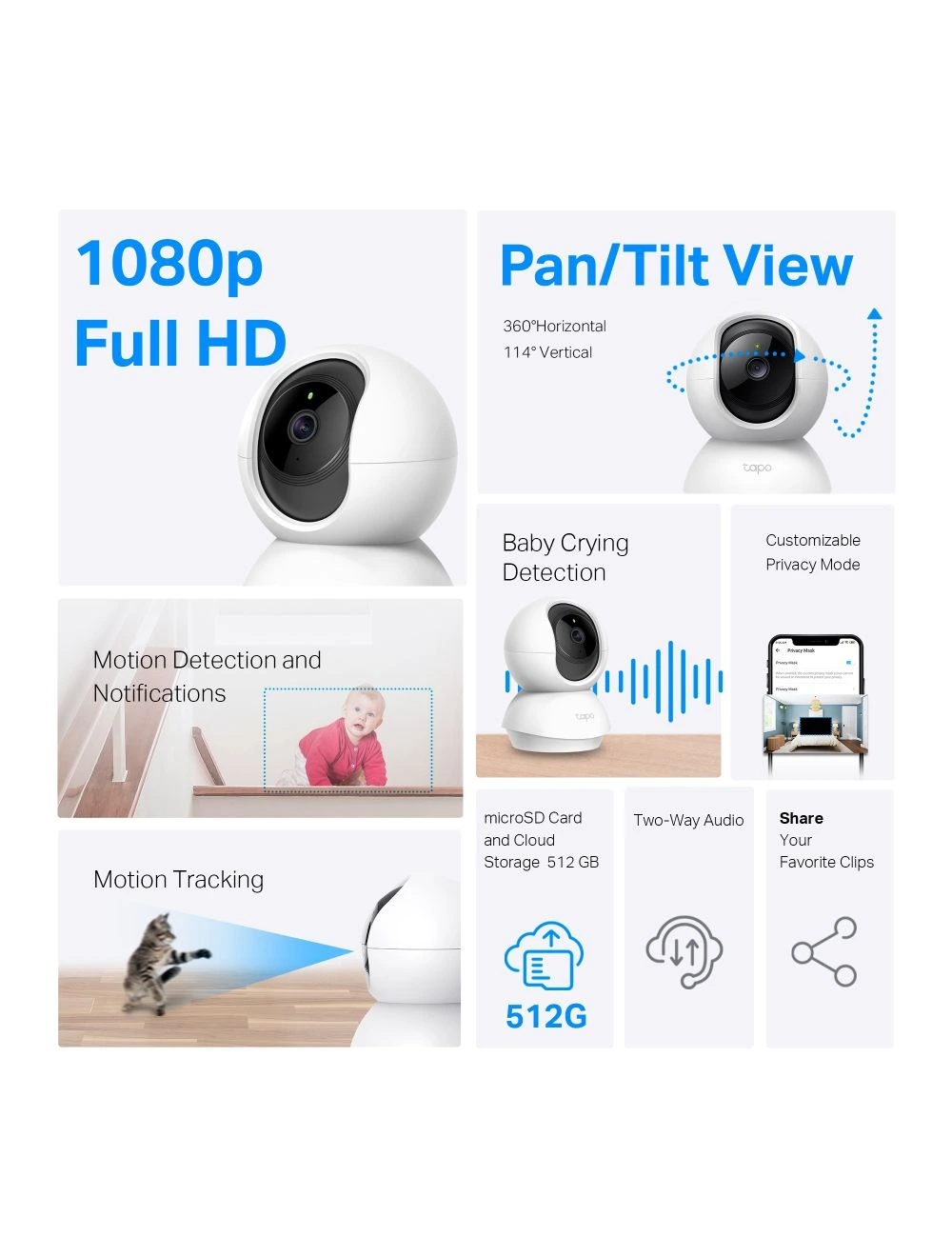 TP-Link Tapo C200C Pan and Tilt 1080p high-definition video Home Security Wi-Fi Camera - Image 2