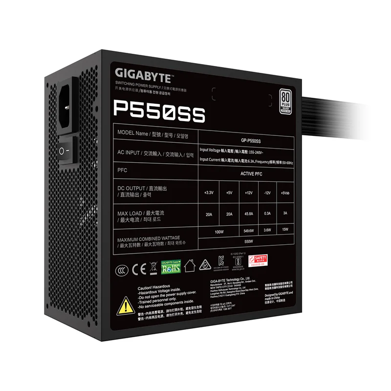 Gigabyte P550SS 80+ Silver 550W Intel ATX 3.0 Power Supply - Image 3