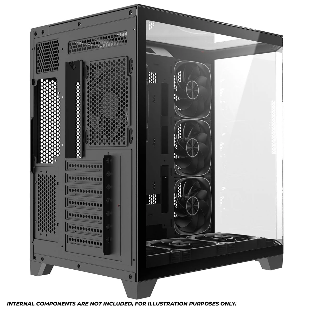 Coolman Zentra Luxe Black ATX Panoramic Glass PC Case - Image 3