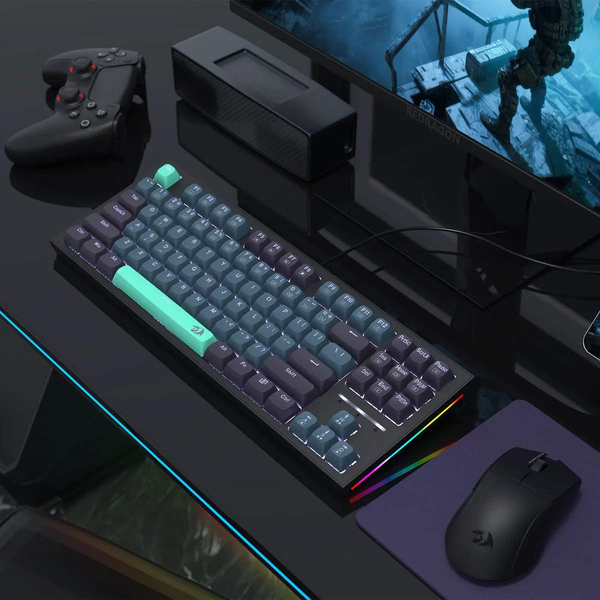 Redragon BES K611-BGB Mechanical Keyboard — Blue/Green/Black — product view 2