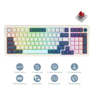 Redragon Eisa Pro K686WB-RGB-PRO Wireless Mechanical Keyboard — White/Blue